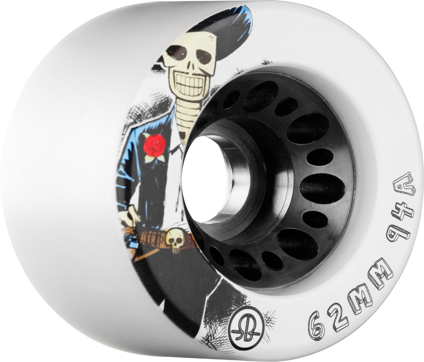 Rollerbones Day of The Dead Speed Wheel 62mm 94a - White (Set of 4)